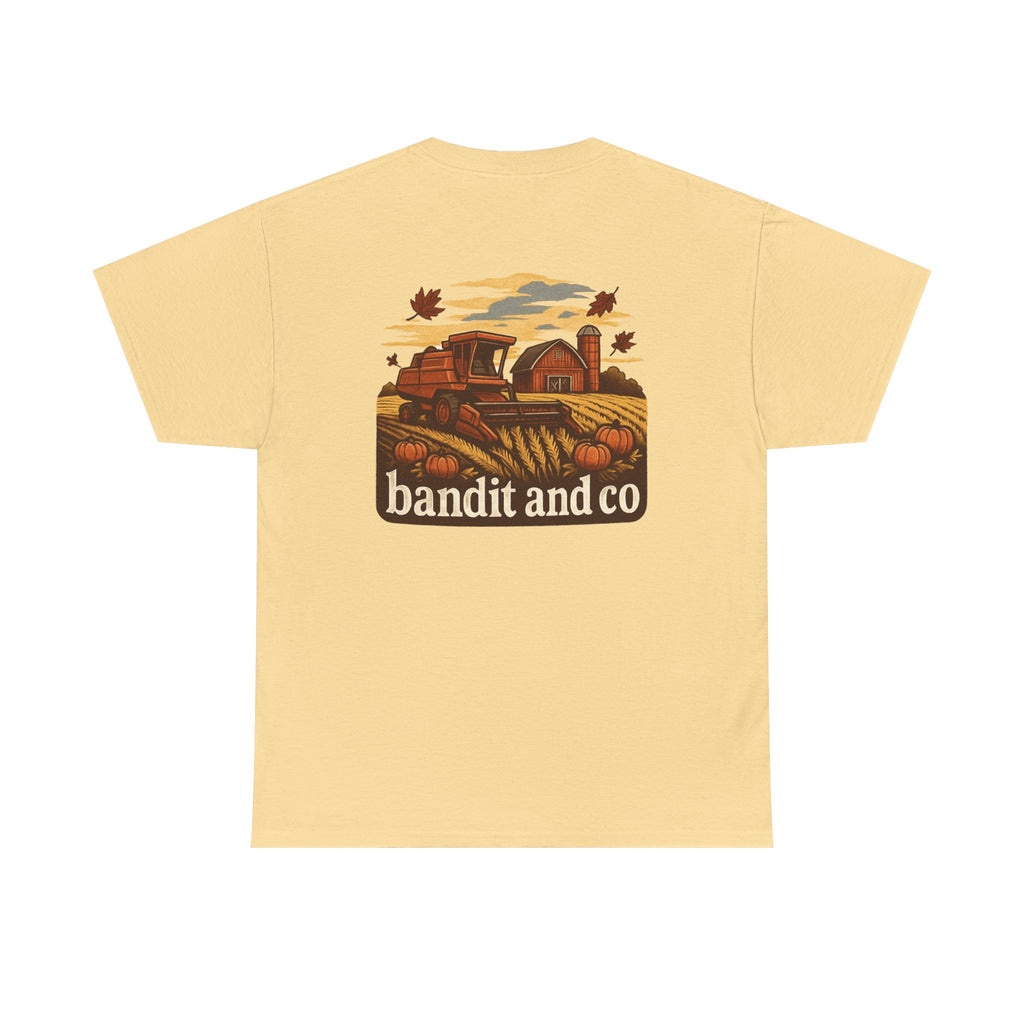 Autumn Harvest Unisex Heavy Cotton Tee, Casual Fall Shirt, Pumpkin Patch Tee, Vintage Farm Tee, Gift for Farmers, Fall Apparel