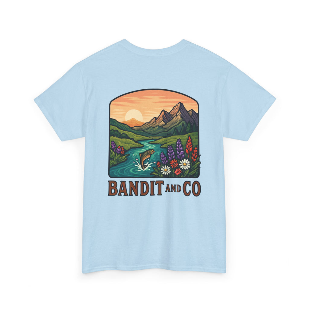 Nature-Inspired Unisex Heavy Cotton Tee - Cozy Outdoor Vibes for Adventure Lovers, Gift for Camping, Hiking, and Nature Enthusiasts