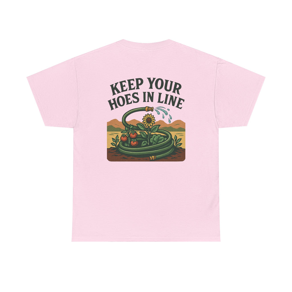 Keep Your Hoes in Line Tee, Unisex Cotton T-Shirt, Funny Gift for Gardeners, Casual Wear for Plant Lovers, Perfect for Birthdays, Holidays