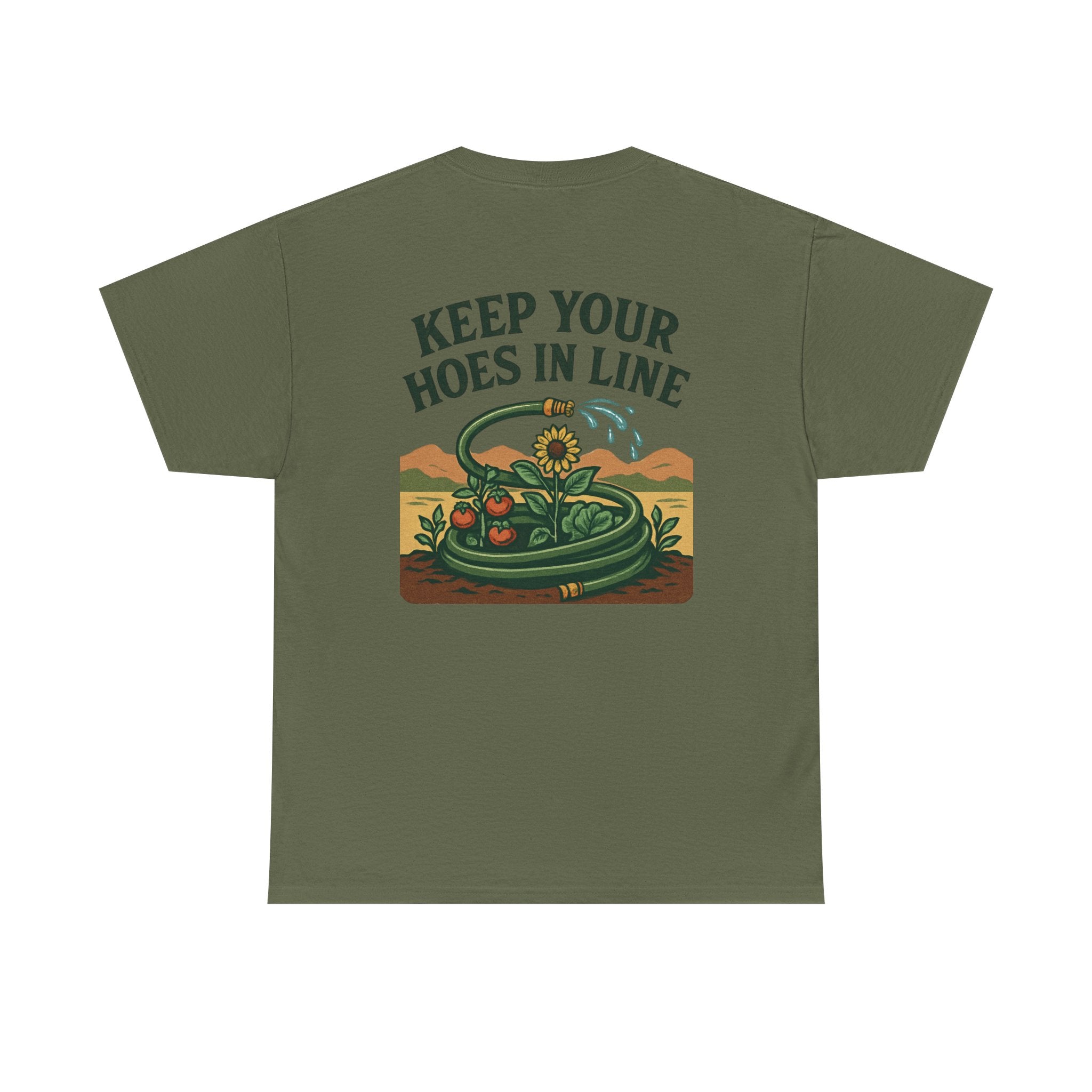 Keep Your Hoes in Line Tee, Unisex Cotton T-Shirt, Funny Gift for Gardeners, Casual Wear for Plant Lovers, Perfect for Birthdays, Holidays