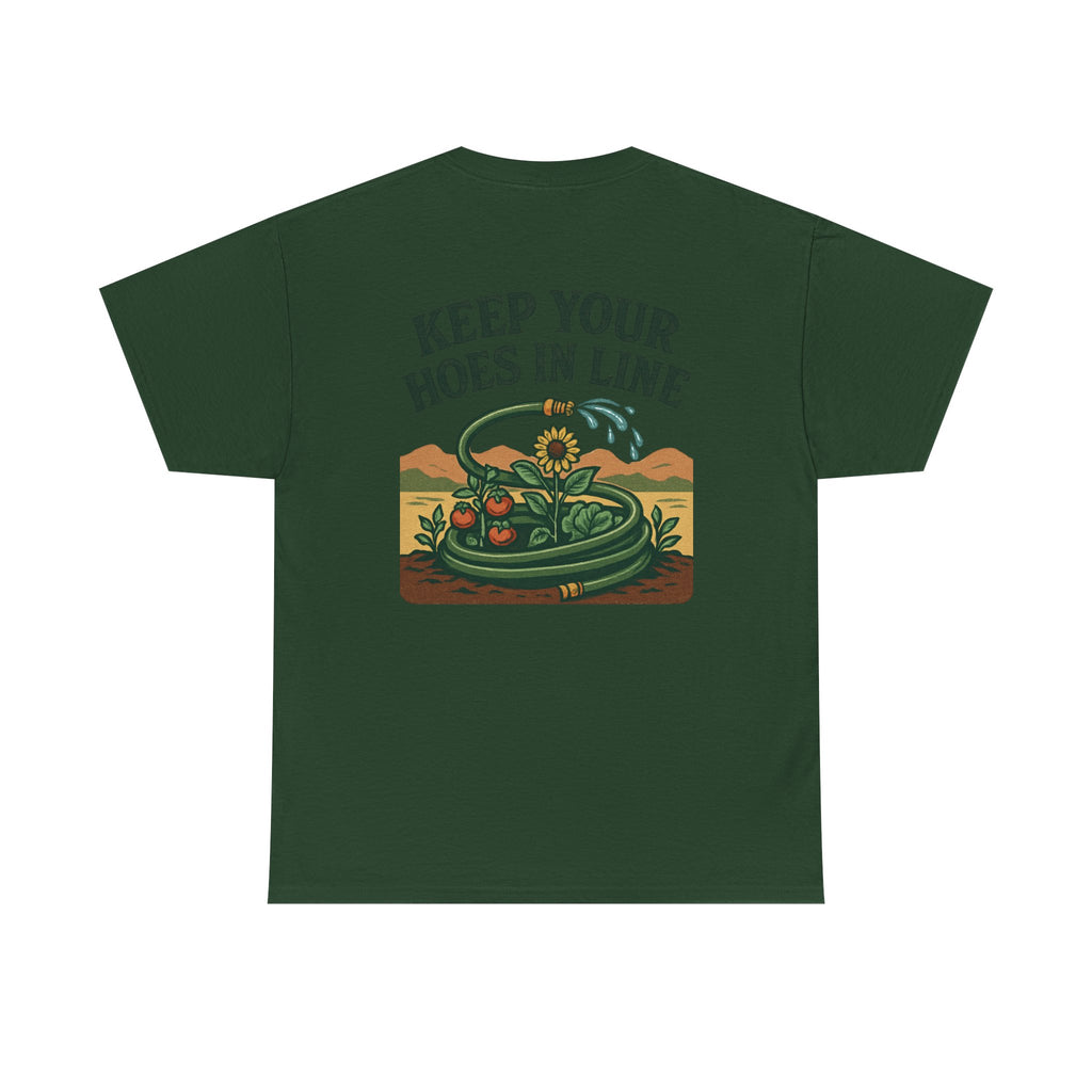 Keep Your Hoes in Line Tee, Unisex Cotton T-Shirt, Funny Gift for Gardeners, Casual Wear for Plant Lovers, Perfect for Birthdays, Holidays