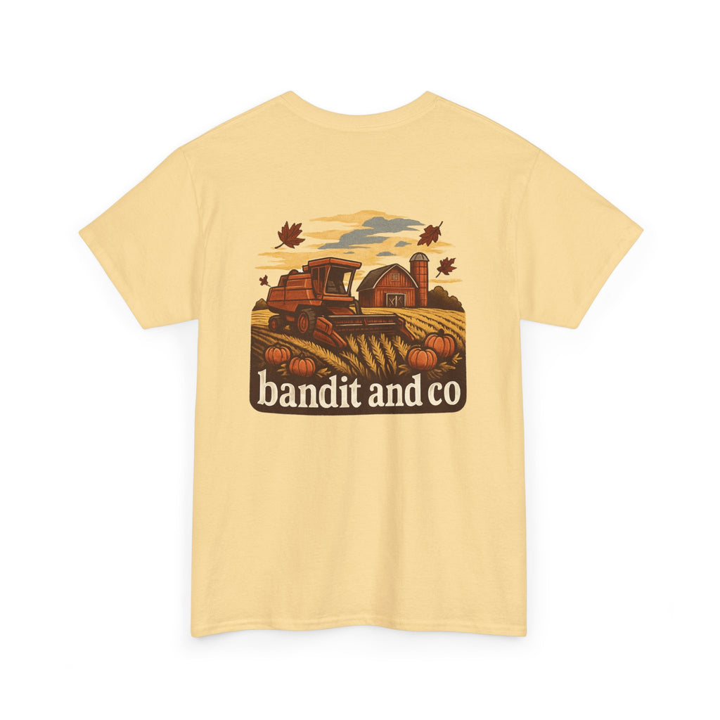 Autumn Harvest Unisex Heavy Cotton Tee, Casual Fall Shirt, Pumpkin Patch Tee, Vintage Farm Tee, Gift for Farmers, Fall Apparel