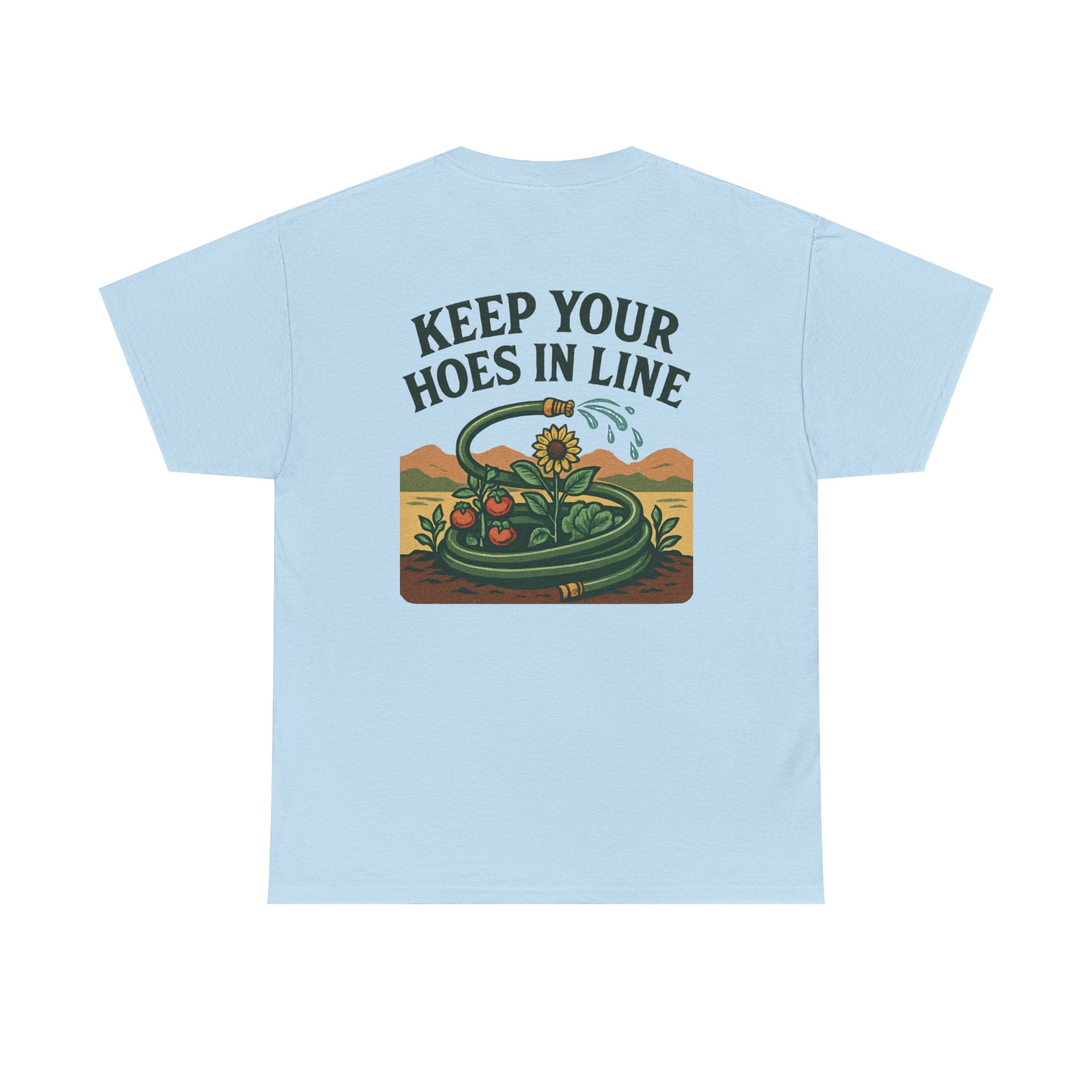 Keep Your Hoes in Line Tee, Unisex Cotton T-Shirt, Funny Gift for Gardeners, Casual Wear for Plant Lovers, Perfect for Birthdays, Holidays