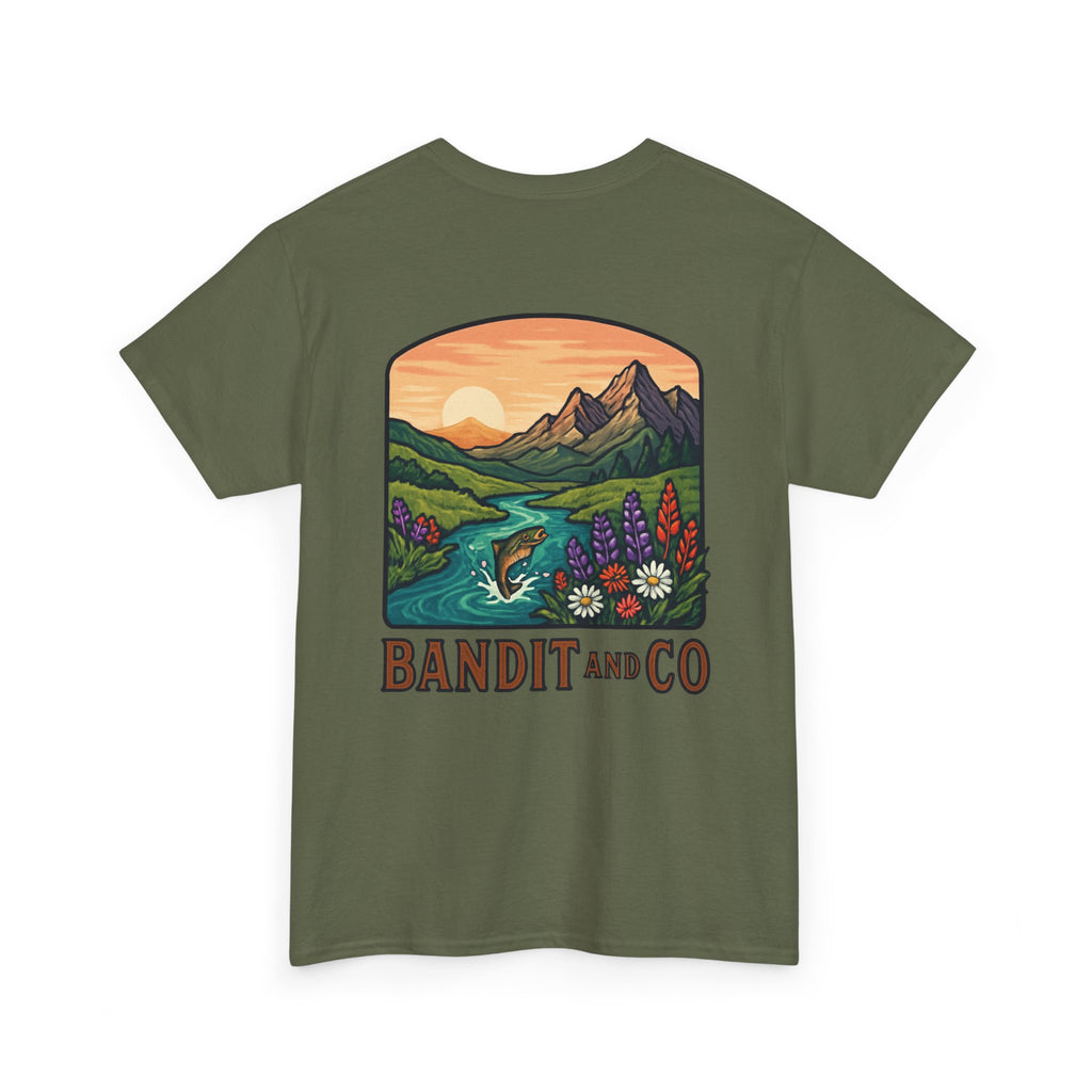 Nature-Inspired Unisex Heavy Cotton Tee - Cozy Outdoor Vibes for Adventure Lovers, Gift for Camping, Hiking, and Nature Enthusiasts