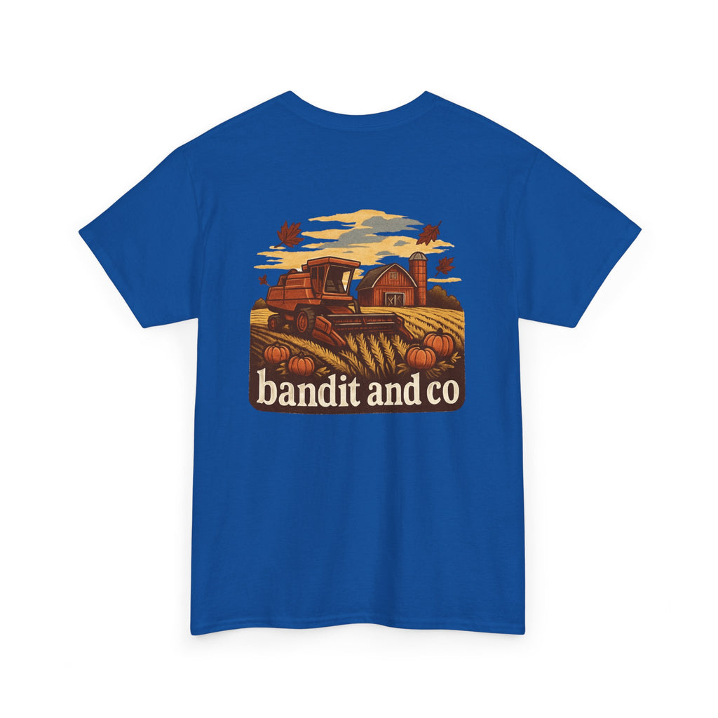 Autumn Harvest Unisex Heavy Cotton Tee, Casual Fall Shirt, Pumpkin Patch Tee, Vintage Farm Tee, Gift for Farmers, Fall Apparel