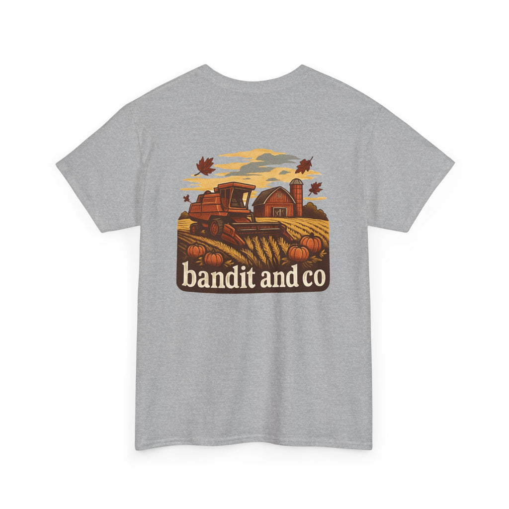 Autumn Harvest Unisex Heavy Cotton Tee, Casual Fall Shirt, Pumpkin Patch Tee, Vintage Farm Tee, Gift for Farmers, Fall Apparel