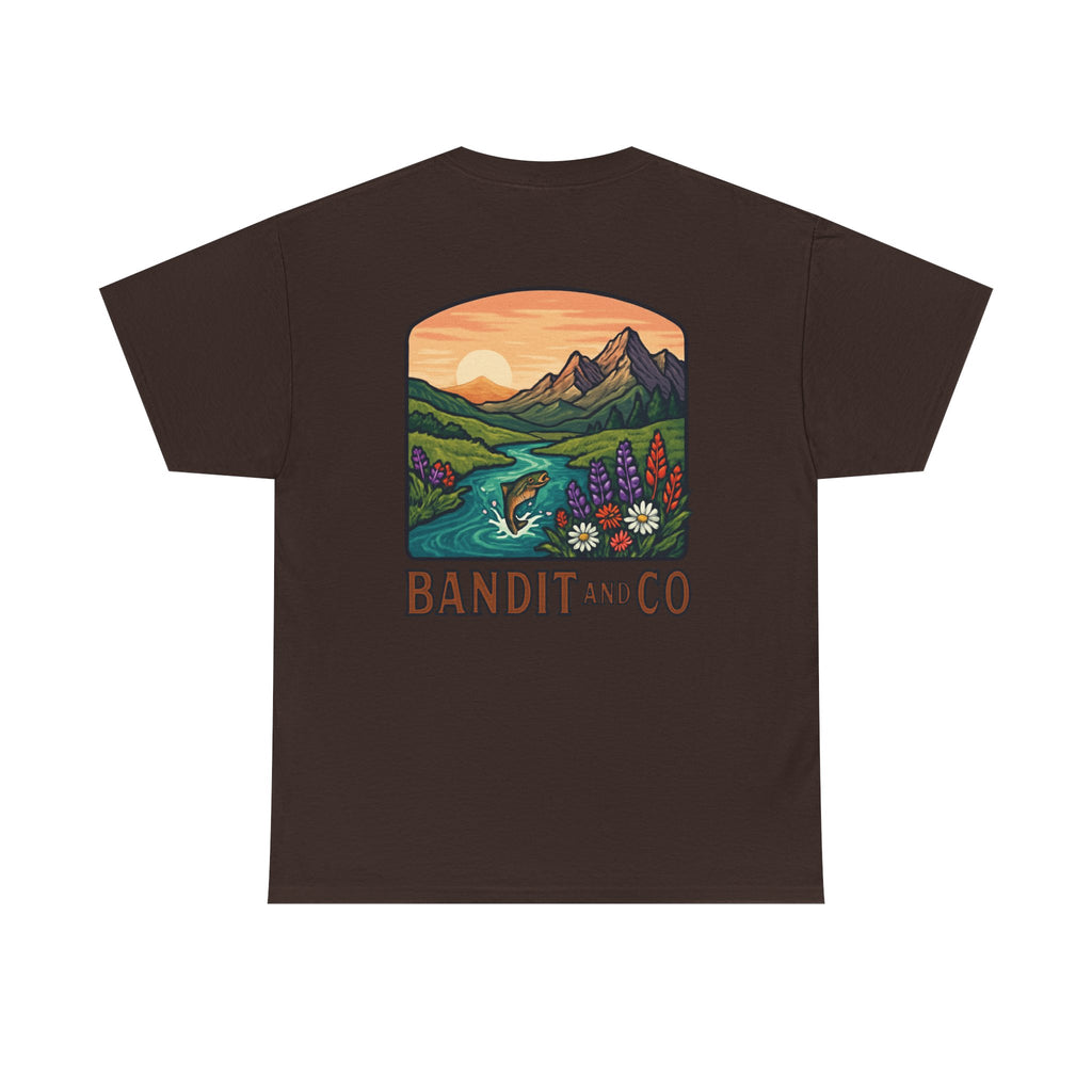 Nature-Inspired Unisex Heavy Cotton Tee - Cozy Outdoor Vibes for Adventure Lovers, Gift for Camping, Hiking, and Nature Enthusiasts