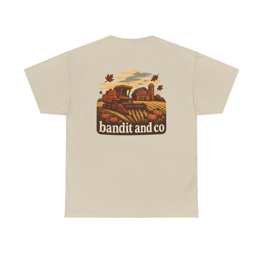 Autumn Harvest Unisex Heavy Cotton Tee, Casual Fall Shirt, Pumpkin Patch Tee, Vintage Farm Tee, Gift for Farmers, Fall Apparel