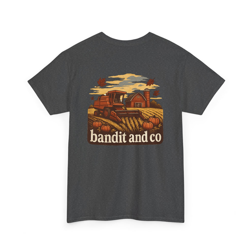 Autumn Harvest Unisex Heavy Cotton Tee, Casual Fall Shirt, Pumpkin Patch Tee, Vintage Farm Tee, Gift for Farmers, Fall Apparel