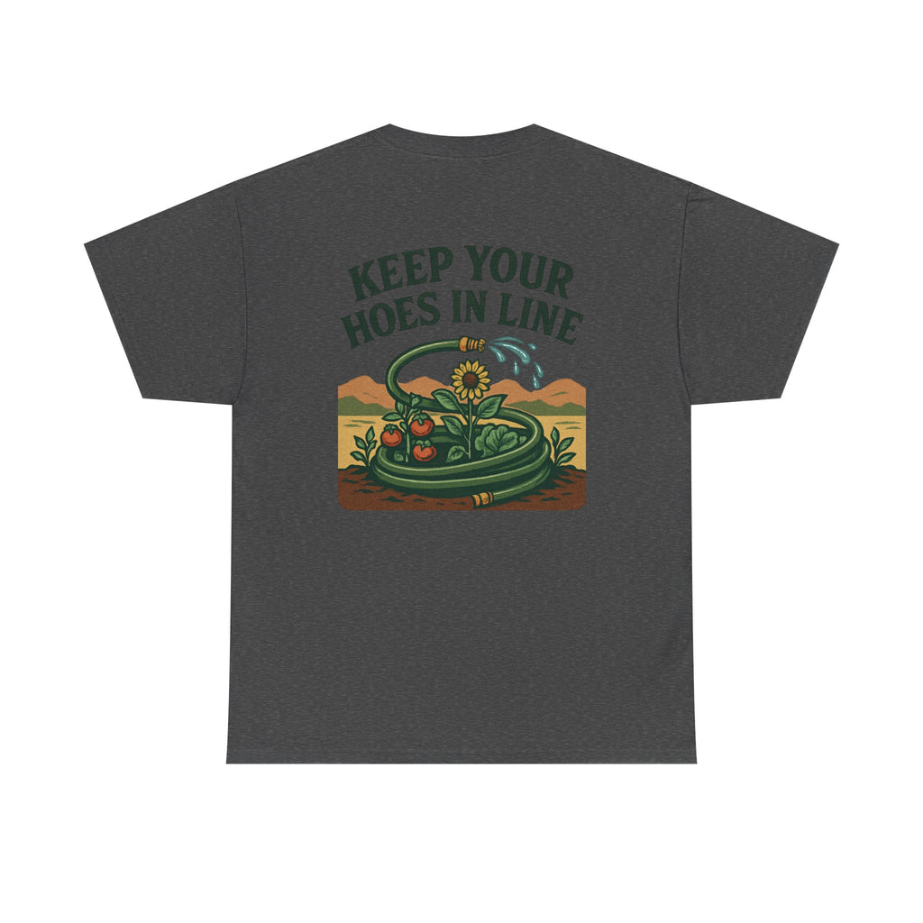 Keep Your Hoes in Line Tee, Unisex Cotton T-Shirt, Funny Gift for Gardeners, Casual Wear for Plant Lovers, Perfect for Birthdays, Holidays