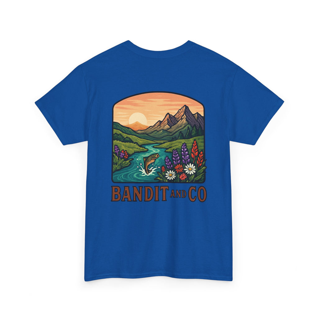 Nature-Inspired Unisex Heavy Cotton Tee - Cozy Outdoor Vibes for Adventure Lovers, Gift for Camping, Hiking, and Nature Enthusiasts