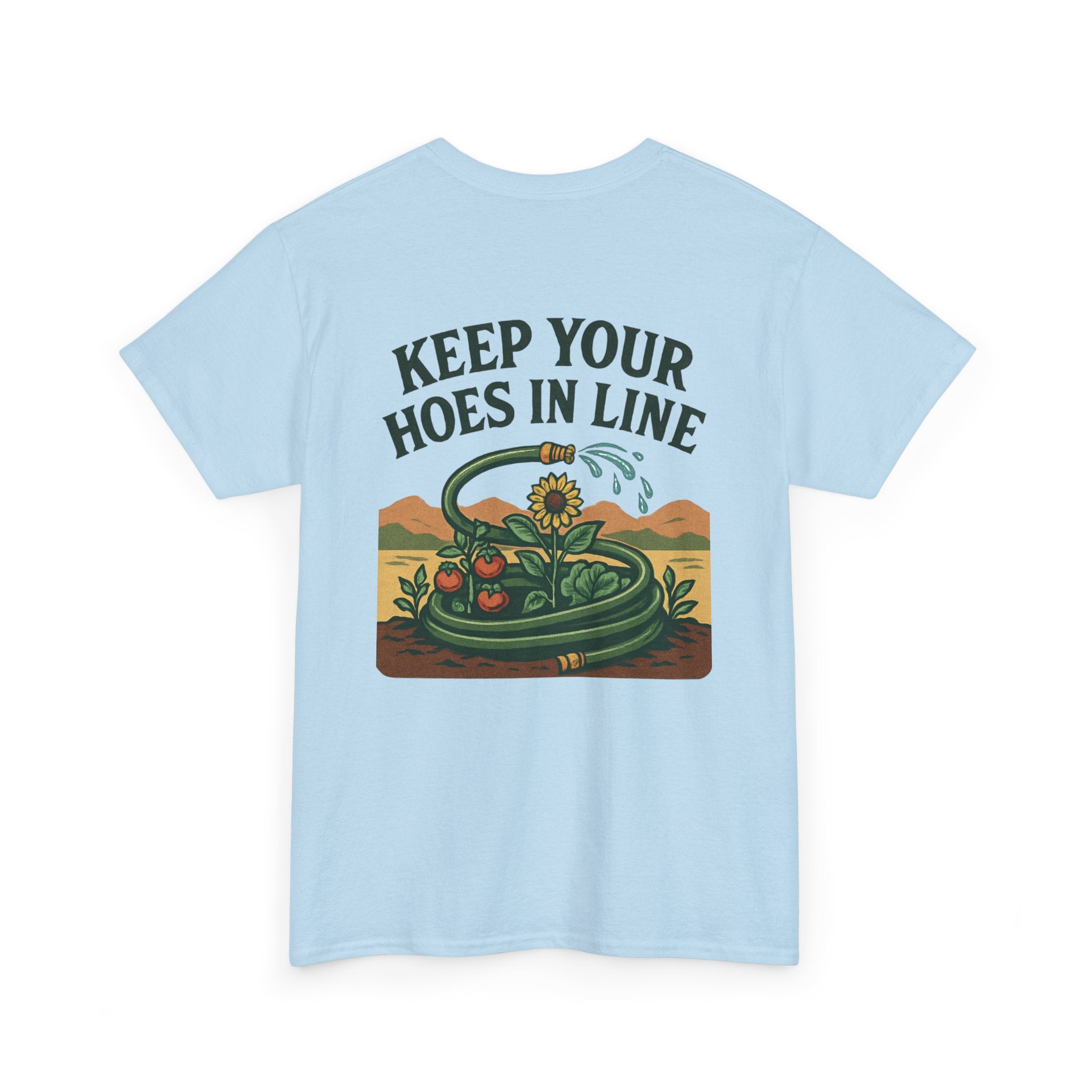Keep Your Hoes in Line Tee, Unisex Cotton T-Shirt, Funny Gift for Gardeners, Casual Wear for Plant Lovers, Perfect for Birthdays, Holidays