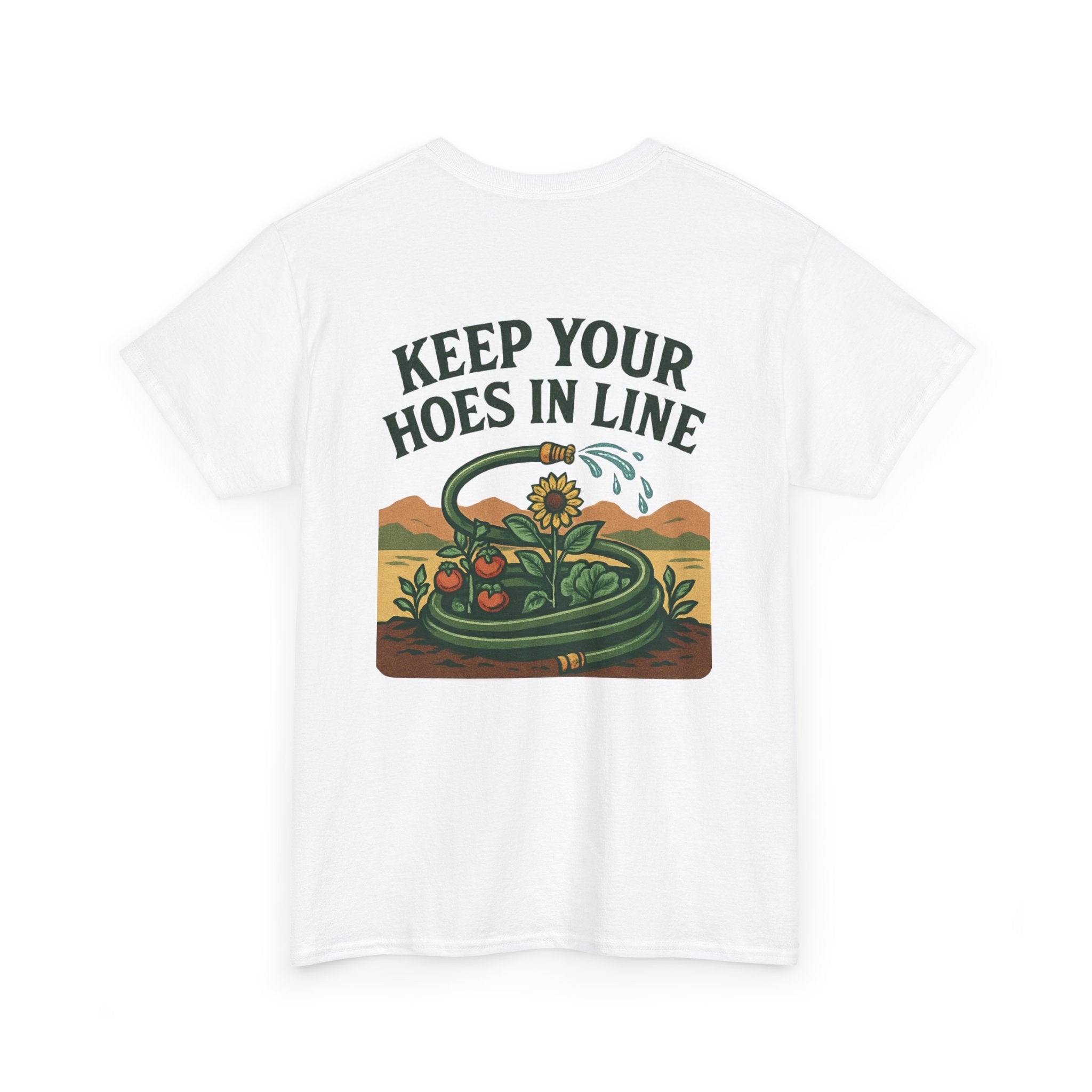 Keep Your Hoes in Line Tee, Unisex Cotton T-Shirt, Funny Gift for Gardeners, Casual Wear for Plant Lovers, Perfect for Birthdays, Holidays