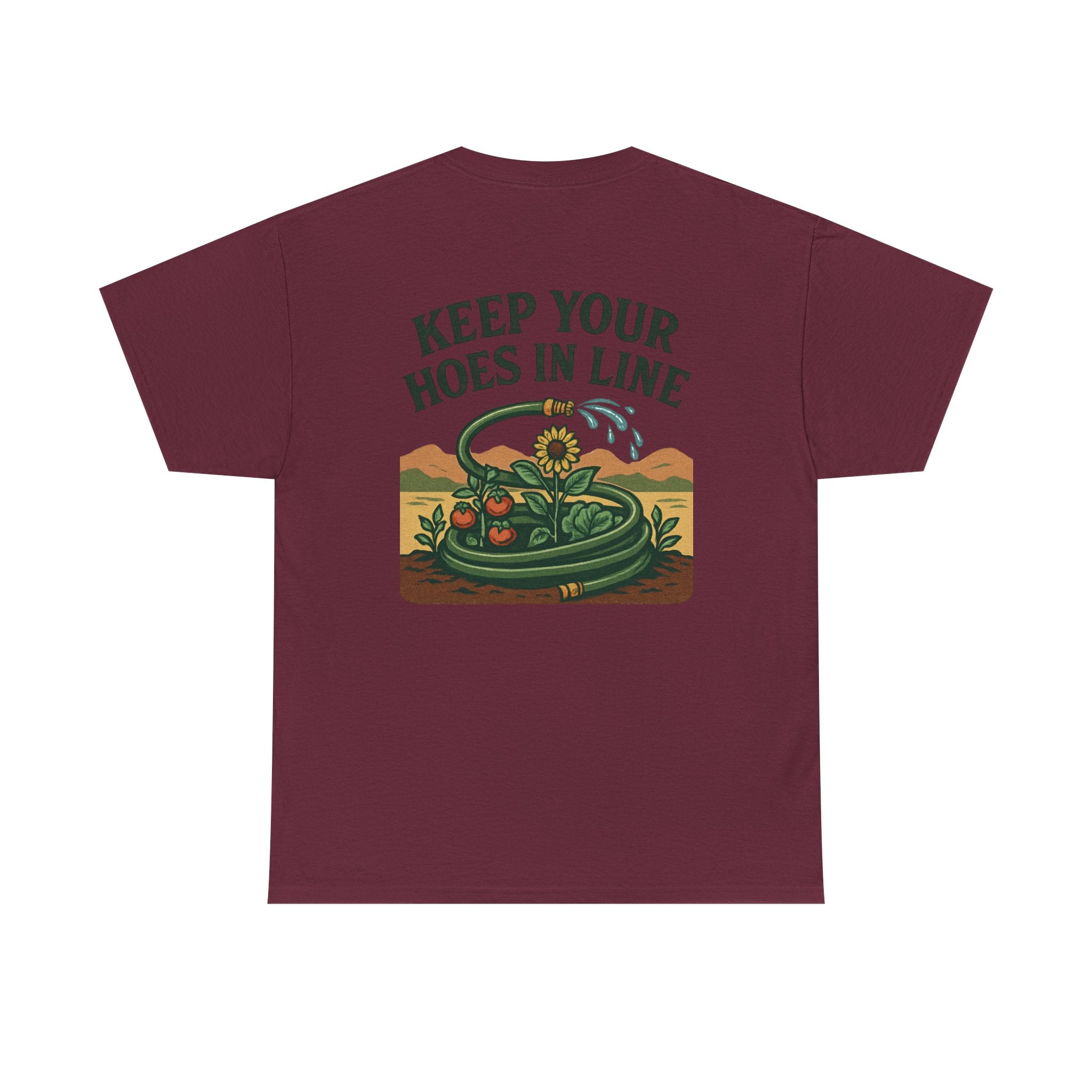 Keep Your Hoes in Line Tee, Unisex Cotton T-Shirt, Funny Gift for Gardeners, Casual Wear for Plant Lovers, Perfect for Birthdays, Holidays