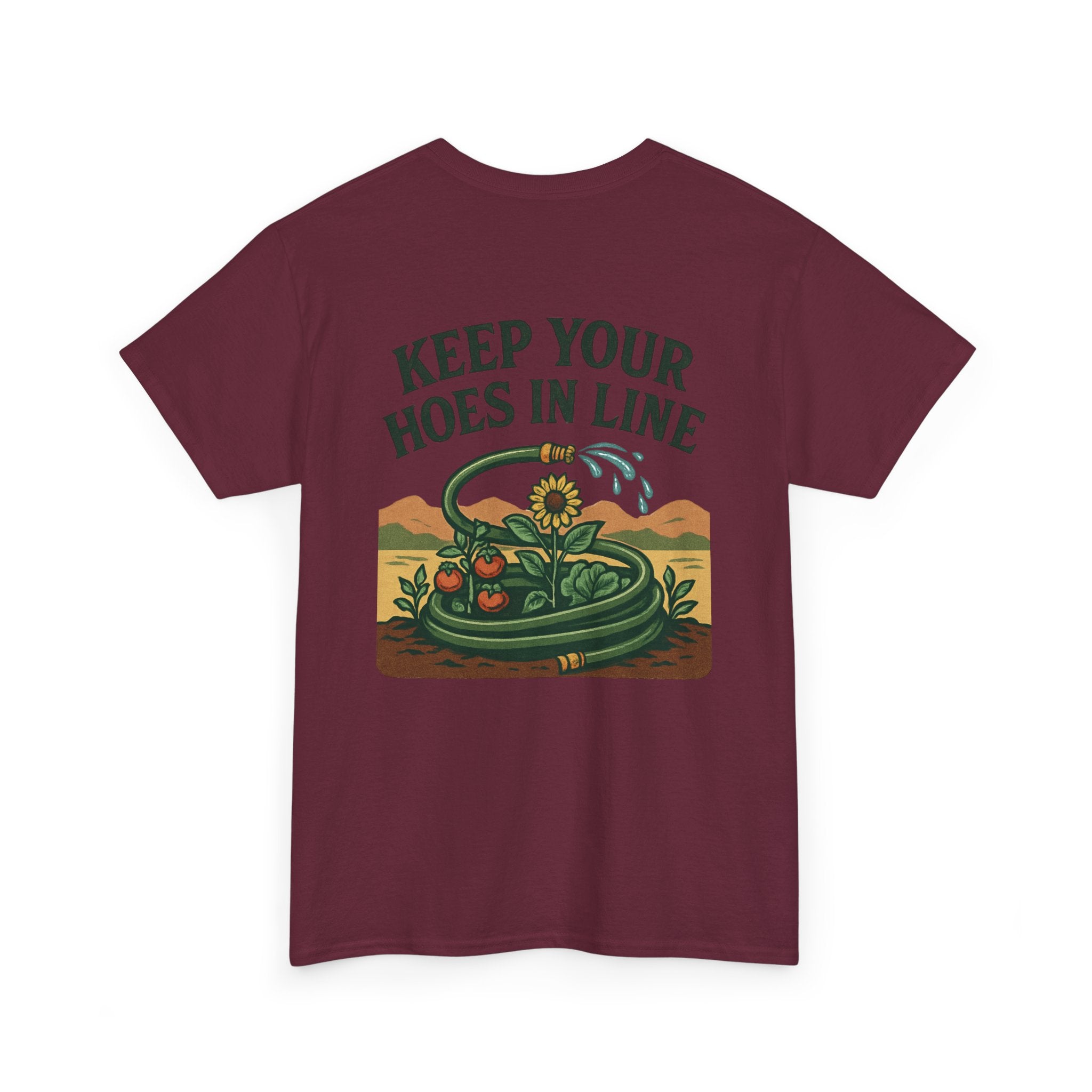 Keep Your Hoes in Line Tee, Unisex Cotton T-Shirt, Funny Gift for Gardeners, Casual Wear for Plant Lovers, Perfect for Birthdays, Holidays