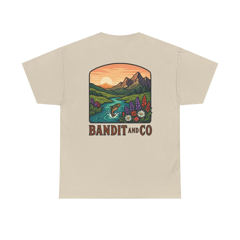 Nature-Inspired Unisex Heavy Cotton Tee - Cozy Outdoor Vibes for Adventure Lovers, Gift for Camping, Hiking, and Nature Enthusiasts
