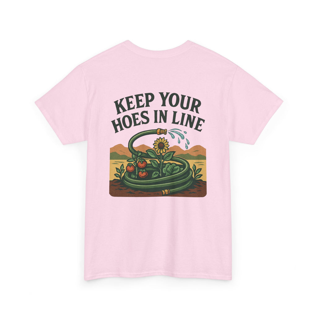 Keep Your Hoes in Line Tee, Unisex Cotton T-Shirt, Funny Gift for Gardeners, Casual Wear for Plant Lovers, Perfect for Birthdays, Holidays