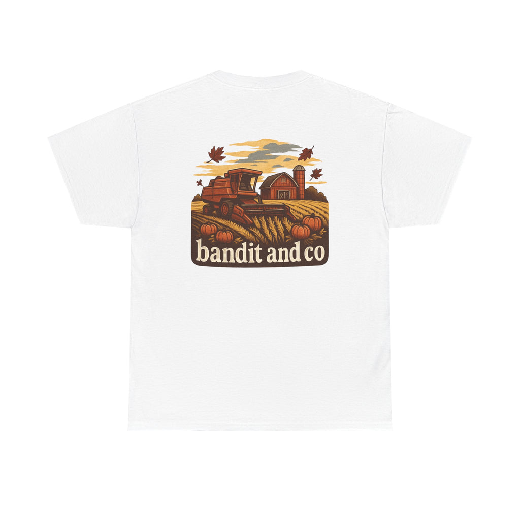 Autumn Harvest Unisex Heavy Cotton Tee, Casual Fall Shirt, Pumpkin Patch Tee, Vintage Farm Tee, Gift for Farmers, Fall Apparel
