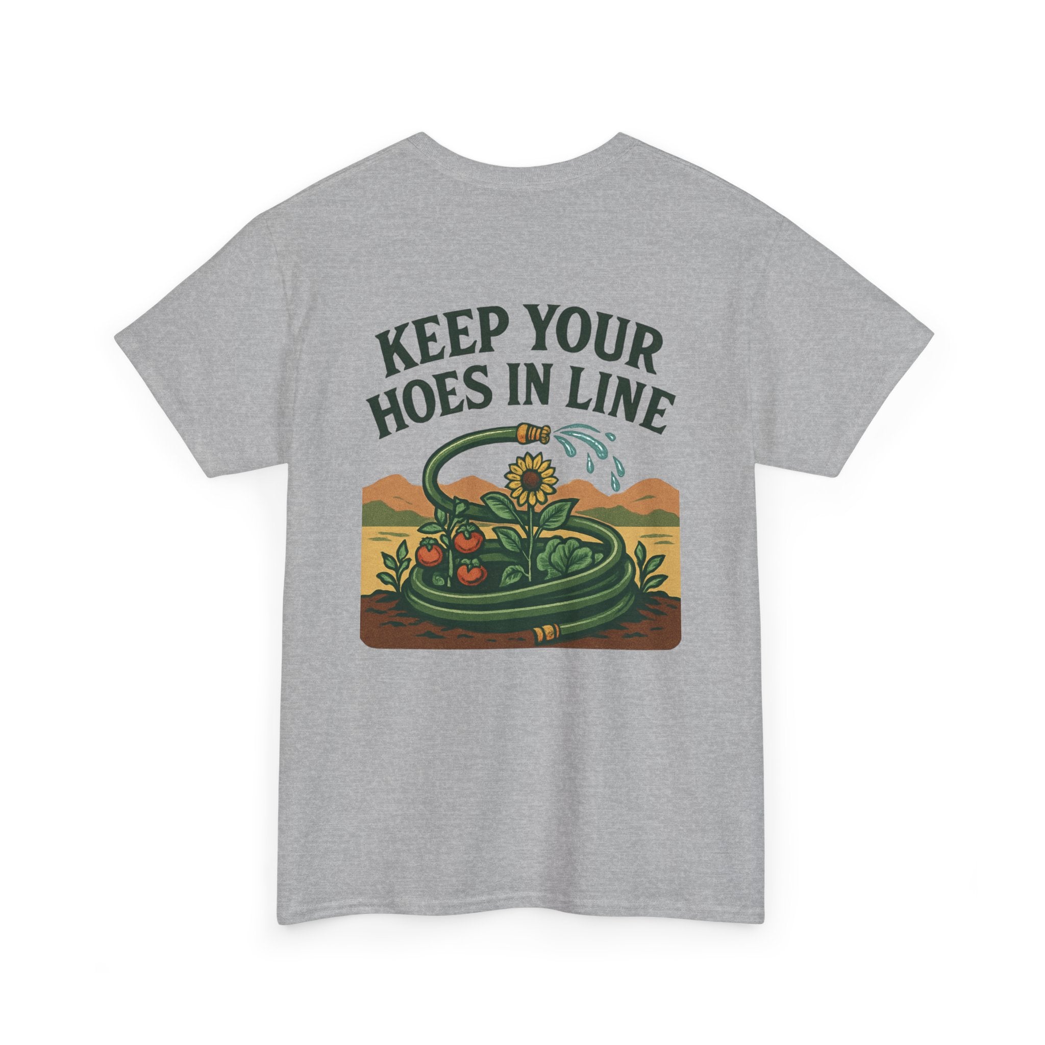 Keep Your Hoes in Line Tee, Unisex Cotton T-Shirt, Funny Gift for Gardeners, Casual Wear for Plant Lovers, Perfect for Birthdays, Holidays
