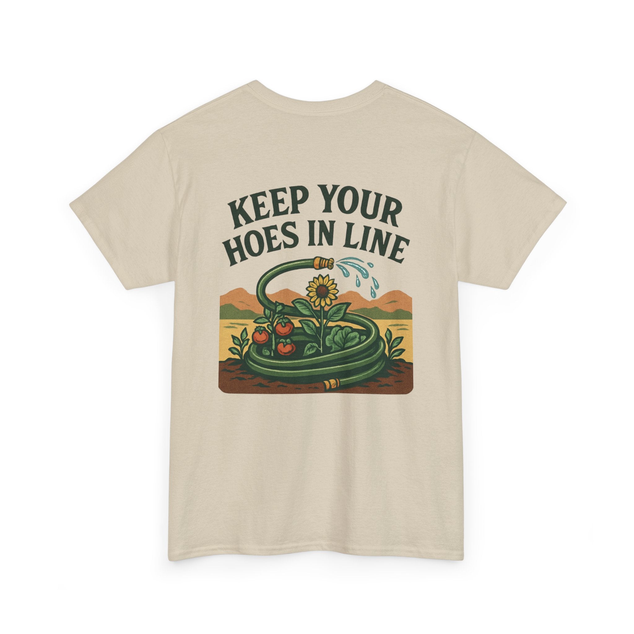 Keep Your Hoes in Line Tee, Unisex Cotton T-Shirt, Funny Gift for Gardeners, Casual Wear for Plant Lovers, Perfect for Birthdays, Holidays