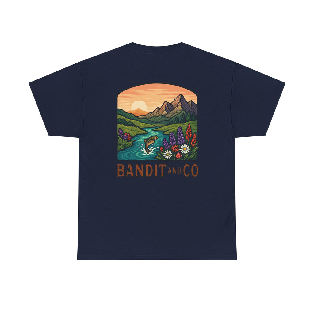 Nature-Inspired Unisex Heavy Cotton Tee - Cozy Outdoor Vibes for Adventure Lovers, Gift for Camping, Hiking, and Nature Enthusiasts