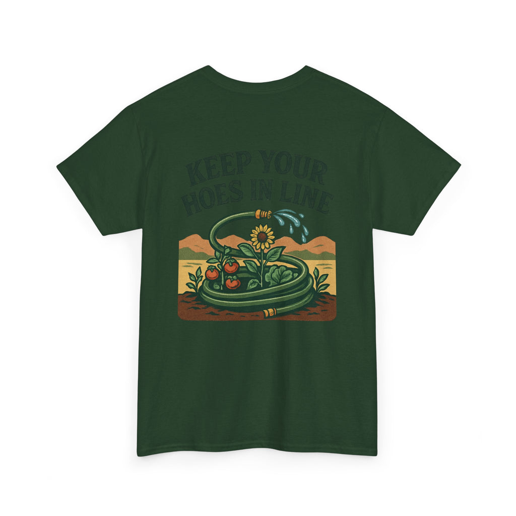 Keep Your Hoes in Line Tee, Unisex Cotton T-Shirt, Funny Gift for Gardeners, Casual Wear for Plant Lovers, Perfect for Birthdays, Holidays