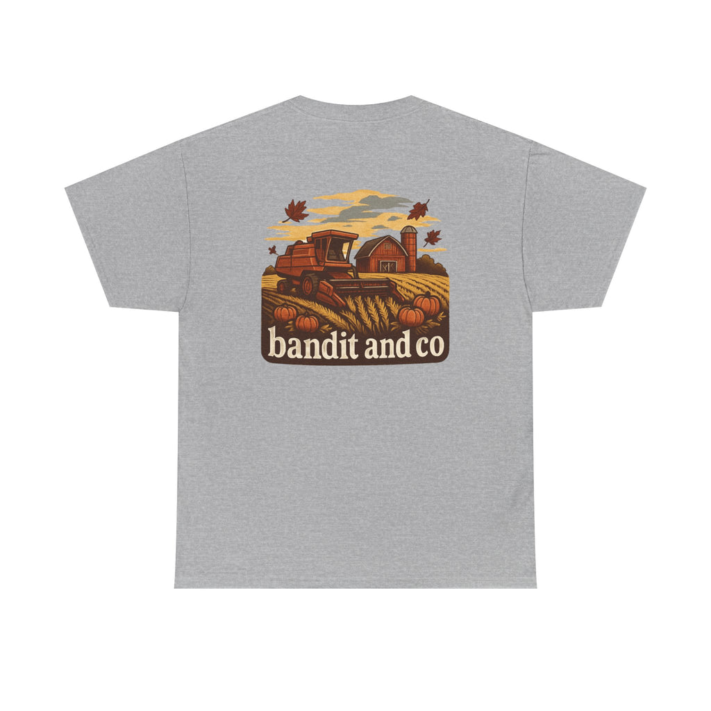 Autumn Harvest Unisex Heavy Cotton Tee, Casual Fall Shirt, Pumpkin Patch Tee, Vintage Farm Tee, Gift for Farmers, Fall Apparel