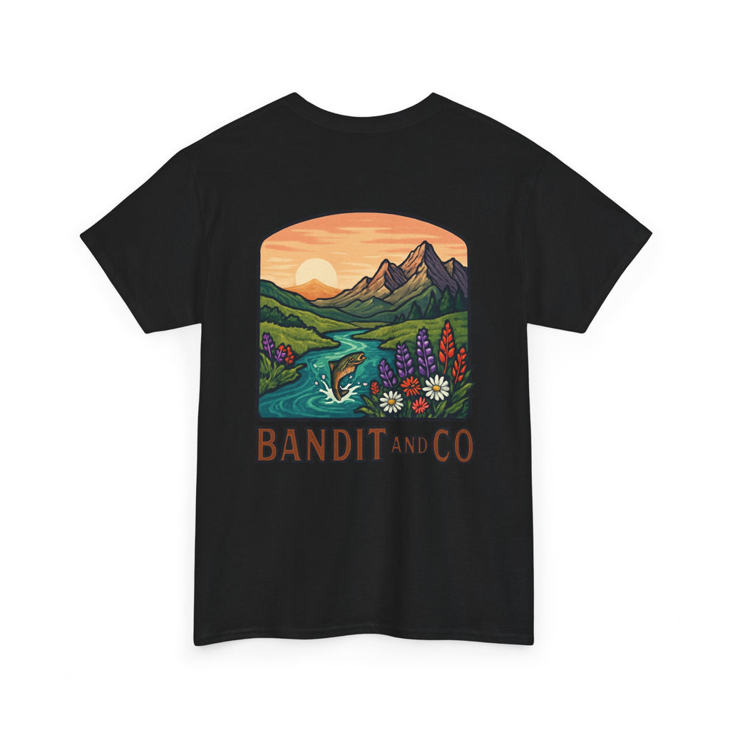 Nature-Inspired Unisex Heavy Cotton Tee - Cozy Outdoor Vibes for Adventure Lovers, Gift for Camping, Hiking, and Nature Enthusiasts