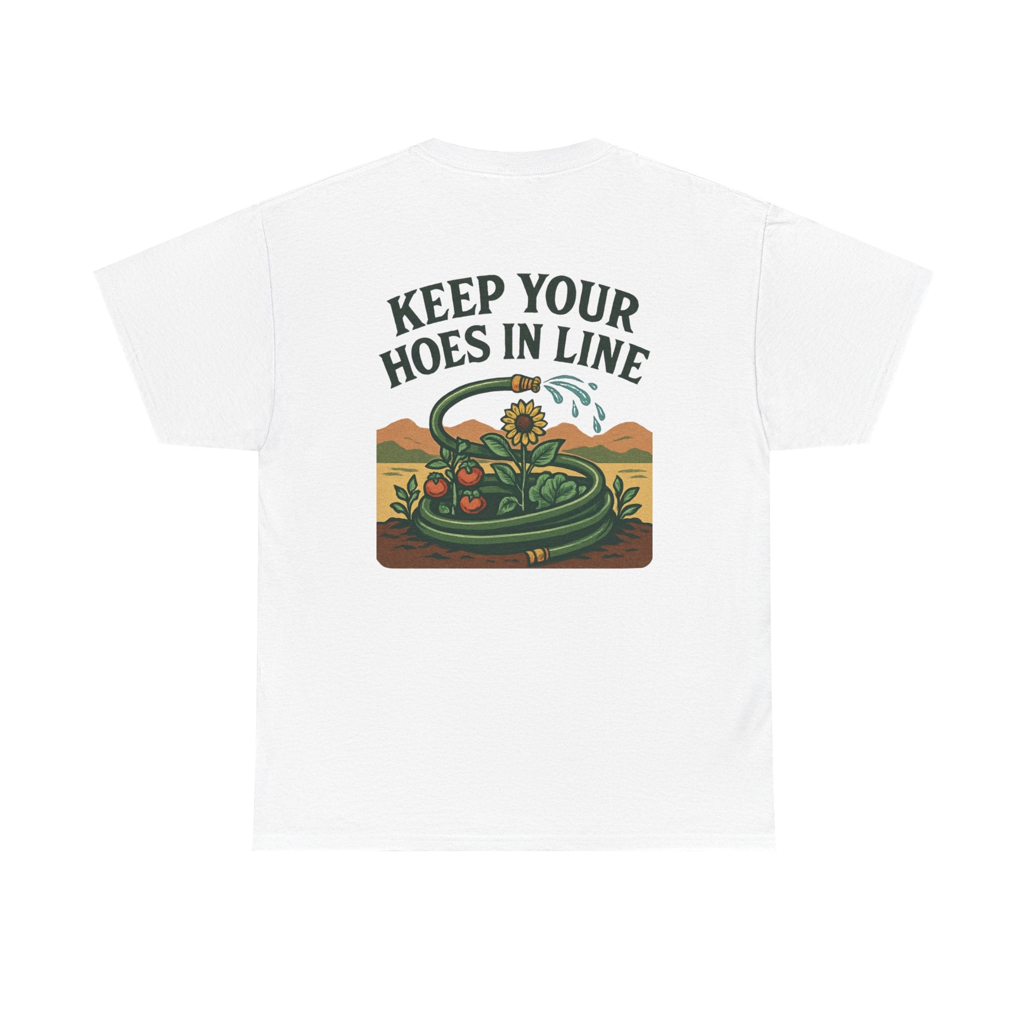 Keep Your Hoes in Line Tee, Unisex Cotton T-Shirt, Funny Gift for Gardeners, Casual Wear for Plant Lovers, Perfect for Birthdays, Holidays