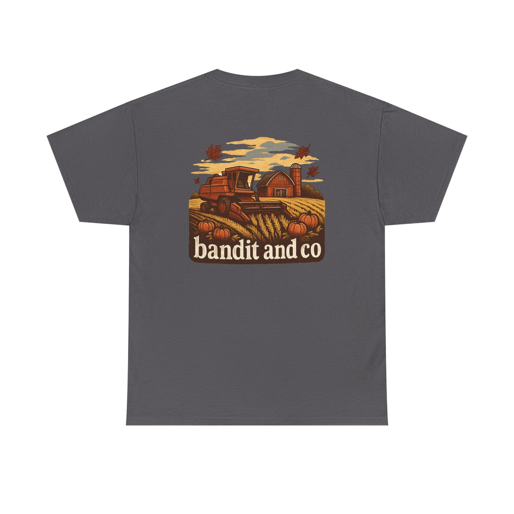 Autumn Harvest Unisex Heavy Cotton Tee, Casual Fall Shirt, Pumpkin Patch Tee, Vintage Farm Tee, Gift for Farmers, Fall Apparel